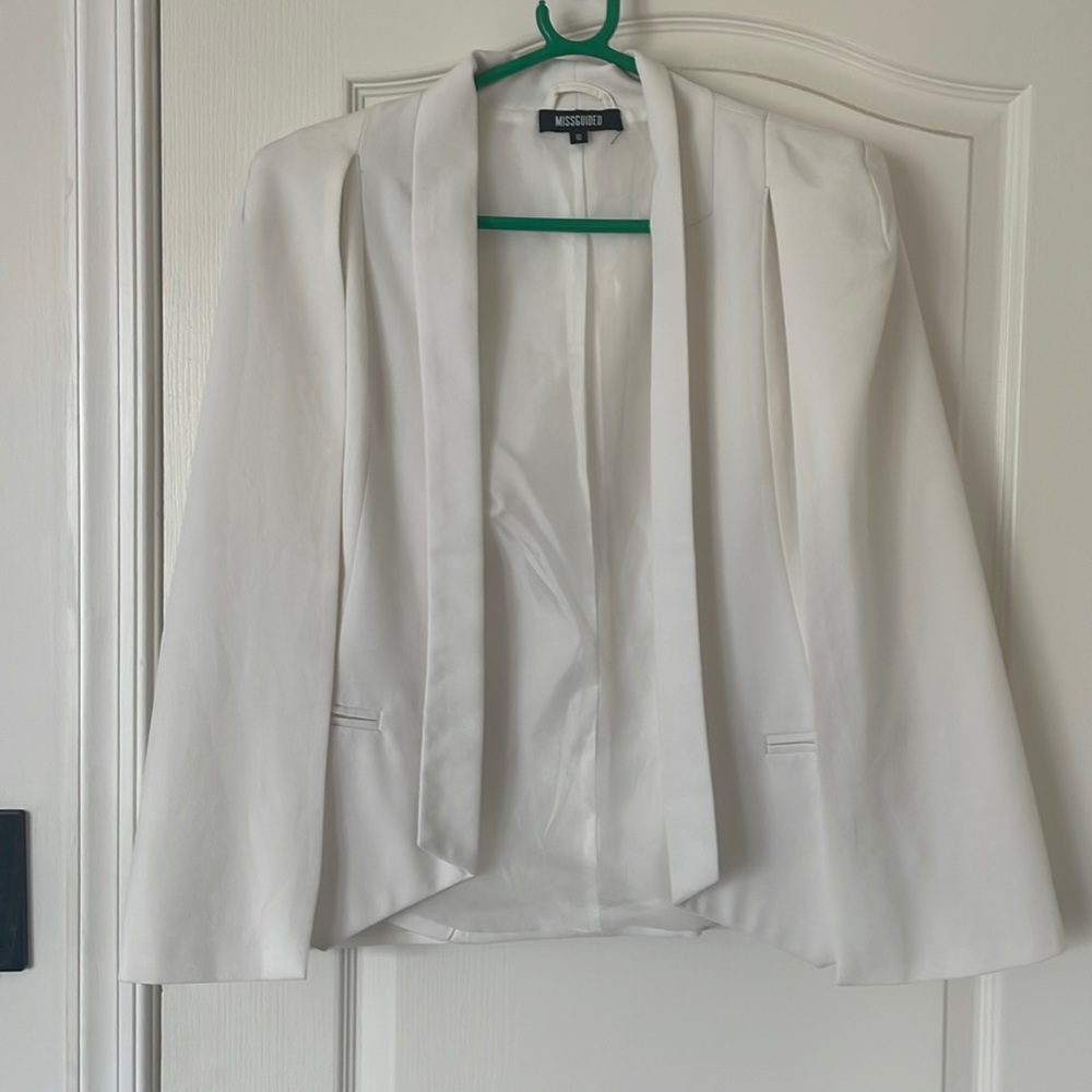 Missguided White Cape Blazer